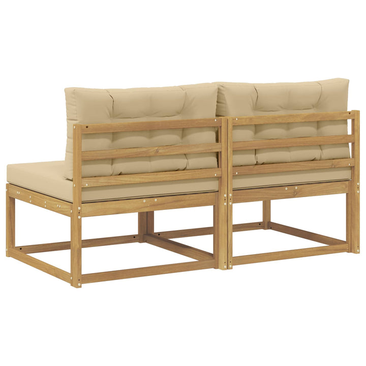 2 Stk Udendørs Mellem Sofa Polyester Hvid