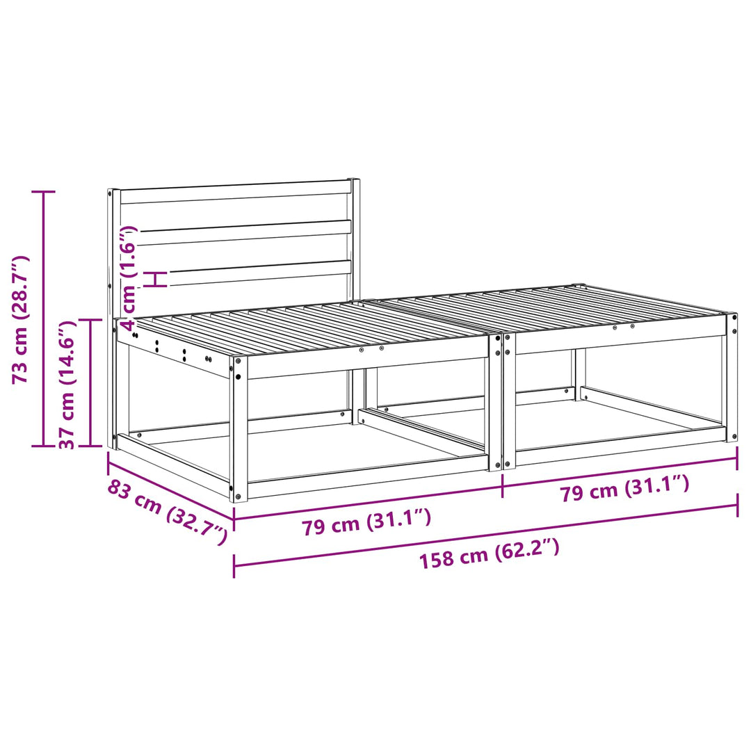 2 Stk Udendørs puf Polyester Hvid