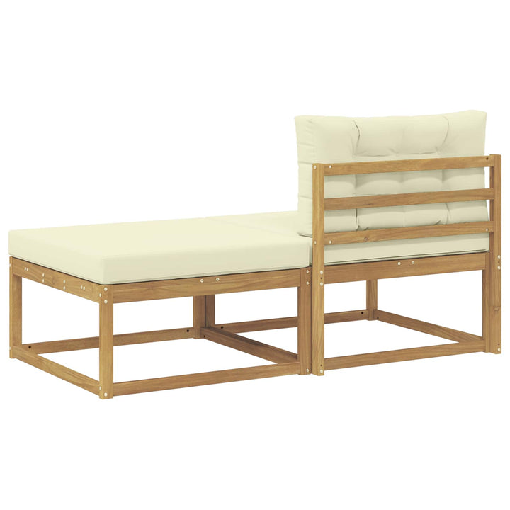 2 Stk Udendørs puf Polyester Hvid