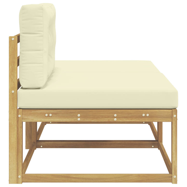2 Stk Udendørs puf Polyester Hvid