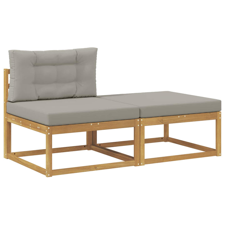 2 Stk Udendørs puf Polyester Hvid