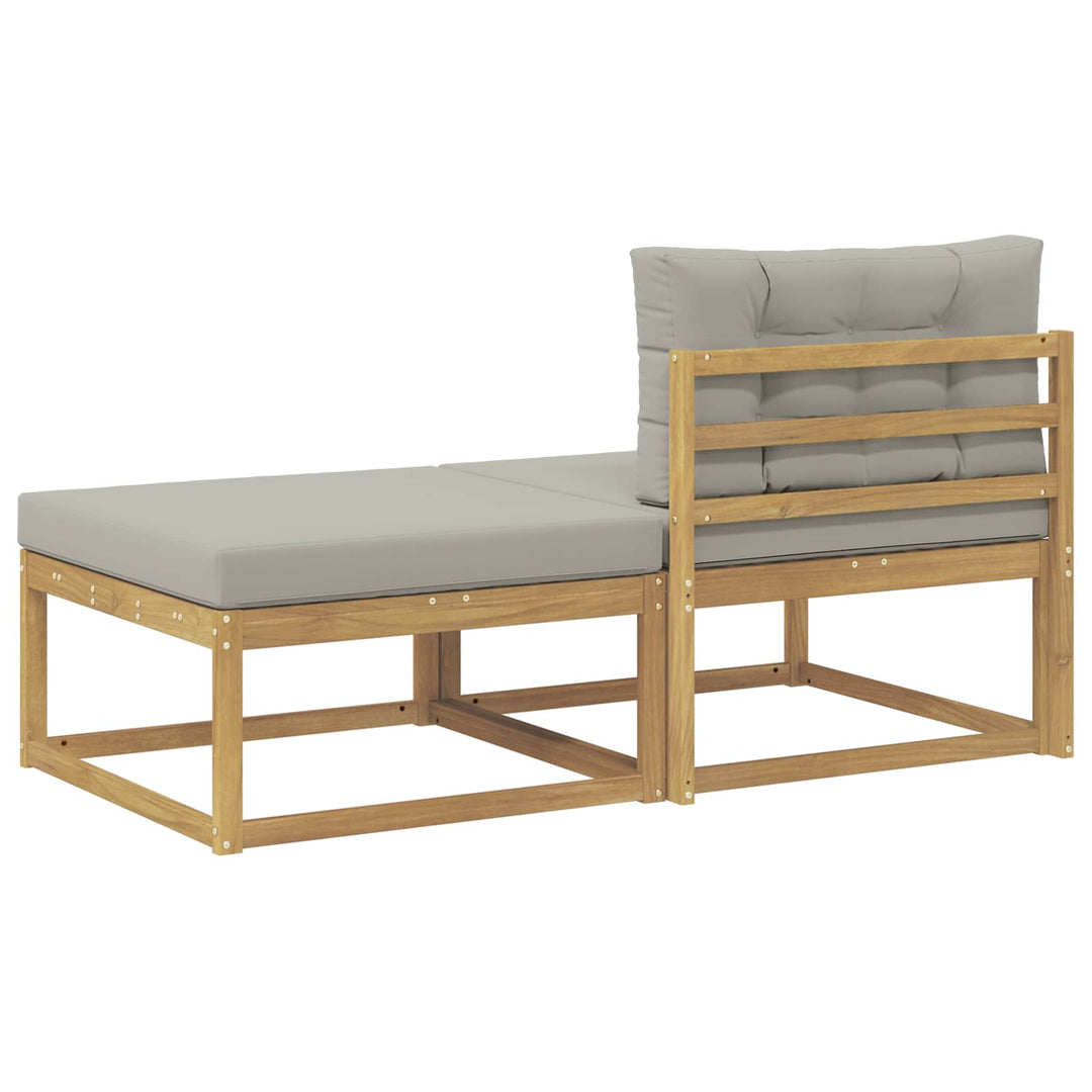 2 Stk Udendørs puf Polyester Hvid