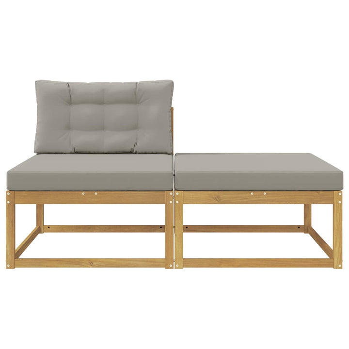 2 Stk Udendørs puf Polyester Hvid