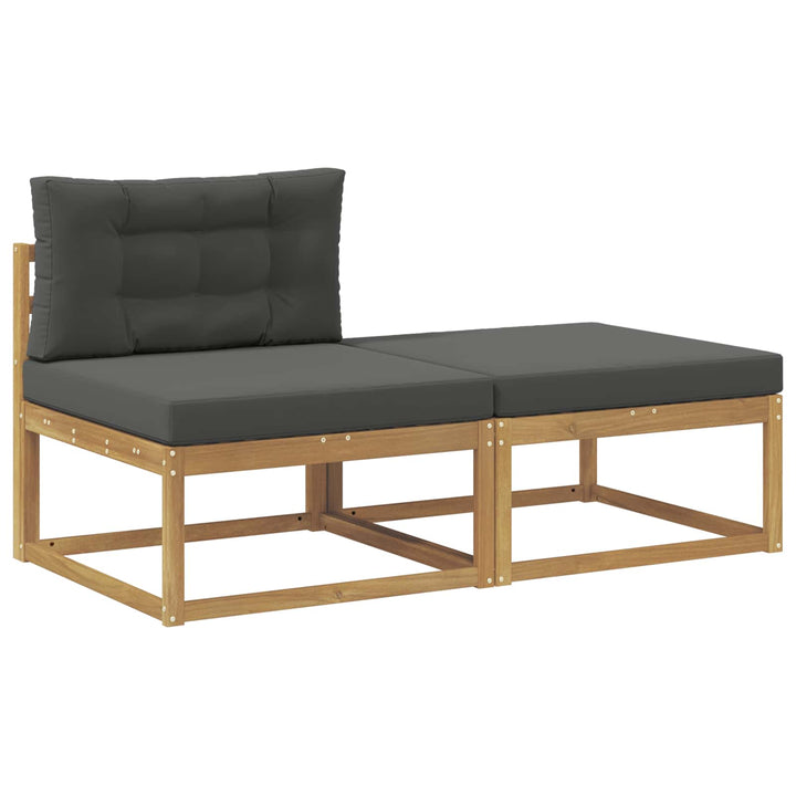2 Stk Udendørs puf Polyester Hvid