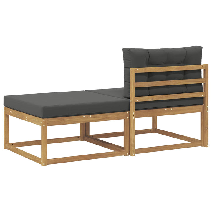 2 Stk Udendørs puf Polyester Hvid