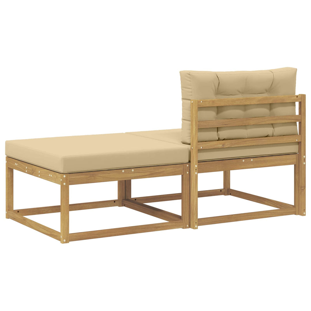 2 Stk Udendørs puf Polyester Hvid