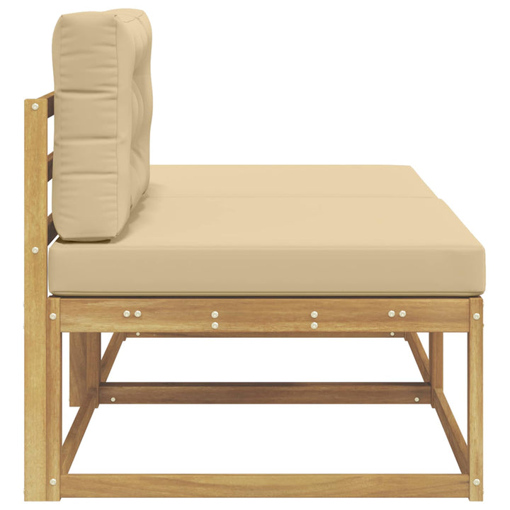 2 Stk Udendørs puf Polyester Hvid