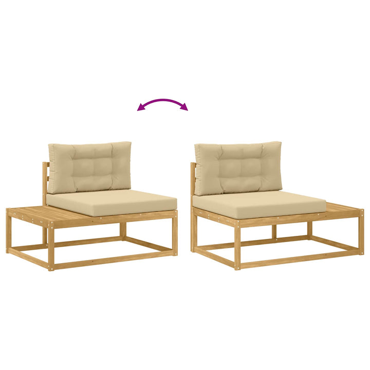 Udendørs Modulsofa med pude Hvid 115 x 83 x 73 cm Polyester
