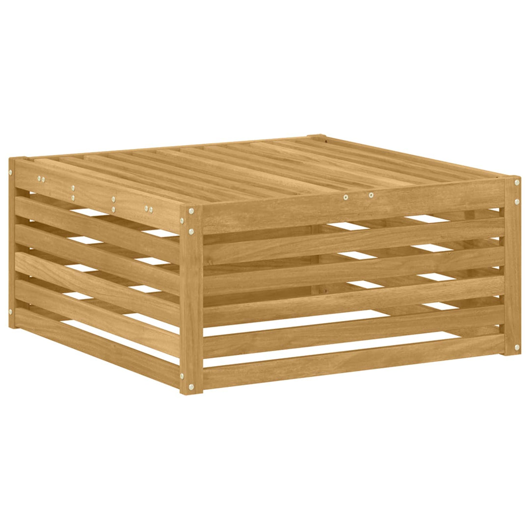 Udendørs puf Massivt Akacietræ Hvid 79 x 79 x 37 cm