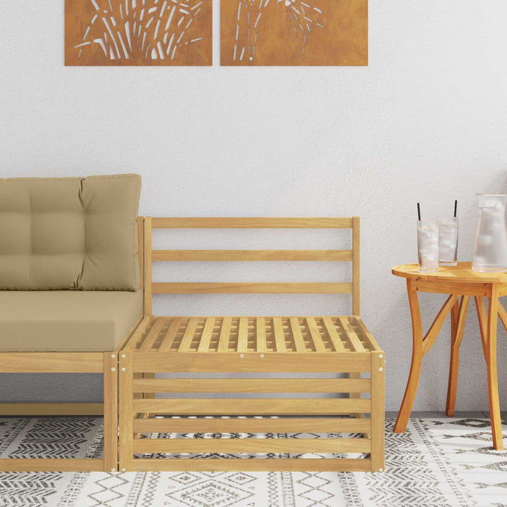 Udendørs Mellem Sofa Massivt Akacietræ Hvid 83 x 79 x 73 cm