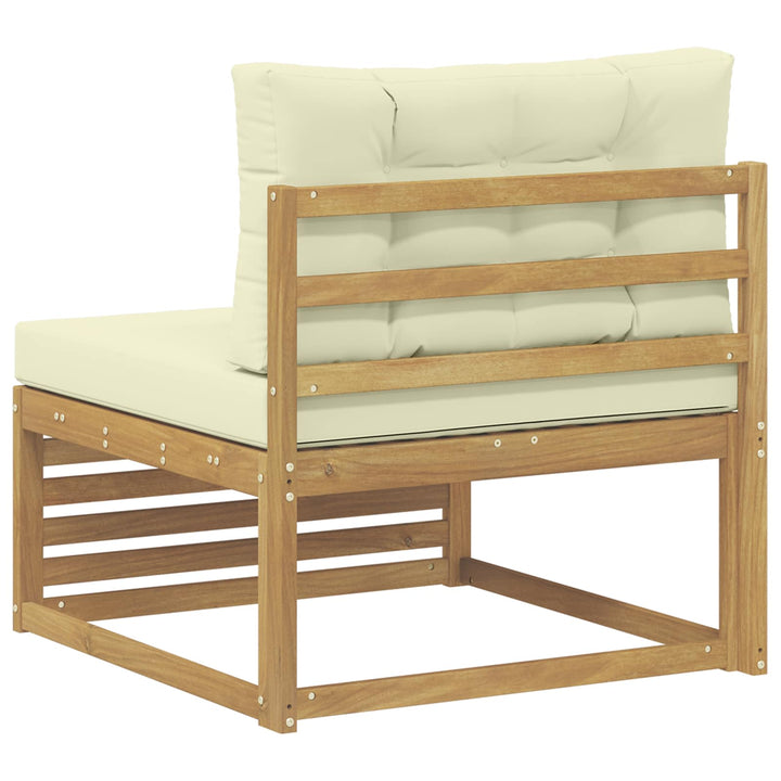 Udendørs Mellem Sofa Massivt Akacietræ Hvid 83 x 79 x 73 cm