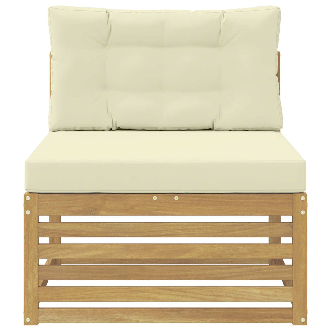Udendørs Mellem Sofa Massivt Akacietræ Hvid 83 x 79 x 73 cm