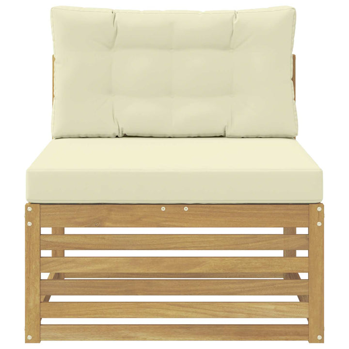 Udendørs Mellem Sofa Massivt Akacietræ Hvid 83 x 79 x 73 cm