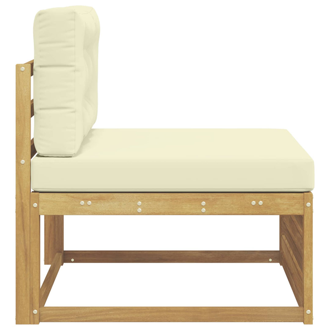 Udendørs Mellem Sofa Massivt Akacietræ Hvid 83 x 79 x 73 cm