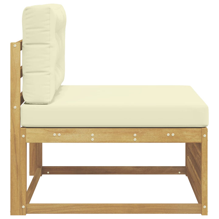 Udendørs Mellem Sofa Massivt Akacietræ Hvid 83 x 79 x 73 cm