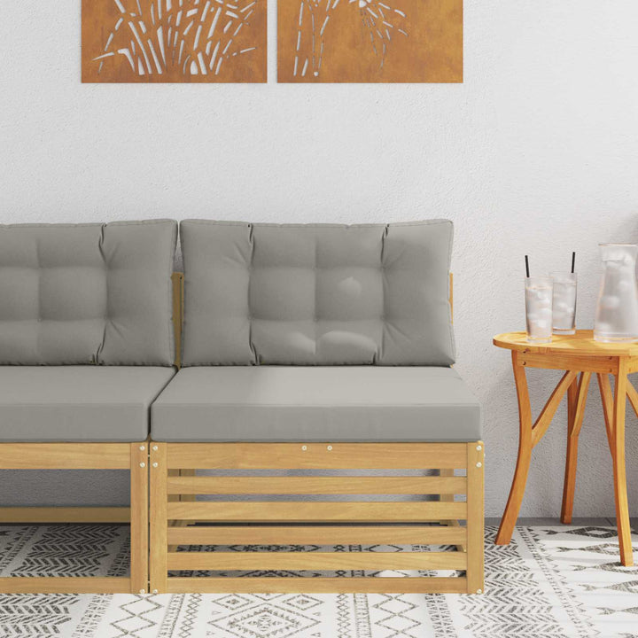 Udendørs Mellem Sofa Massivt Akacietræ Hvid