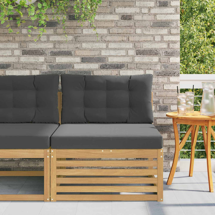 Udendørs Mellem Sofa Massivt Akacietræ Hvid