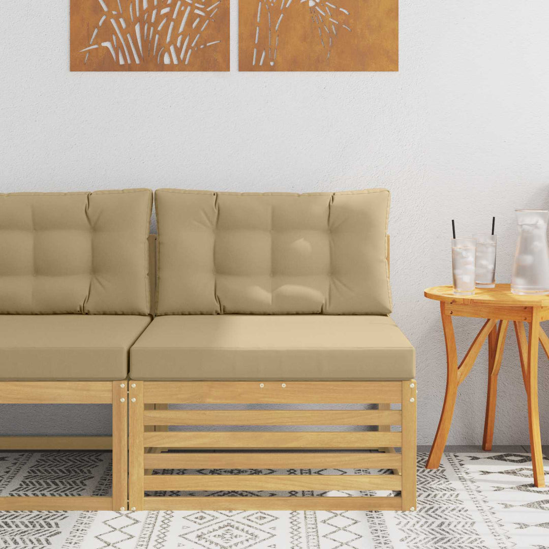Udendørs Mellem Sofa Massivt Akacietræ Hvid
