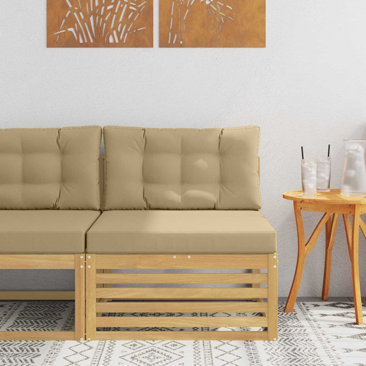 Udendørs Mellem Sofa Massivt Akacietræ Hvid