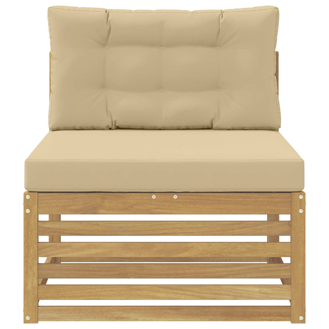 Udendørs Mellem Sofa Massivt Akacietræ Hvid