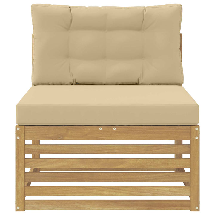 Udendørs Mellem Sofa Massivt Akacietræ Hvid