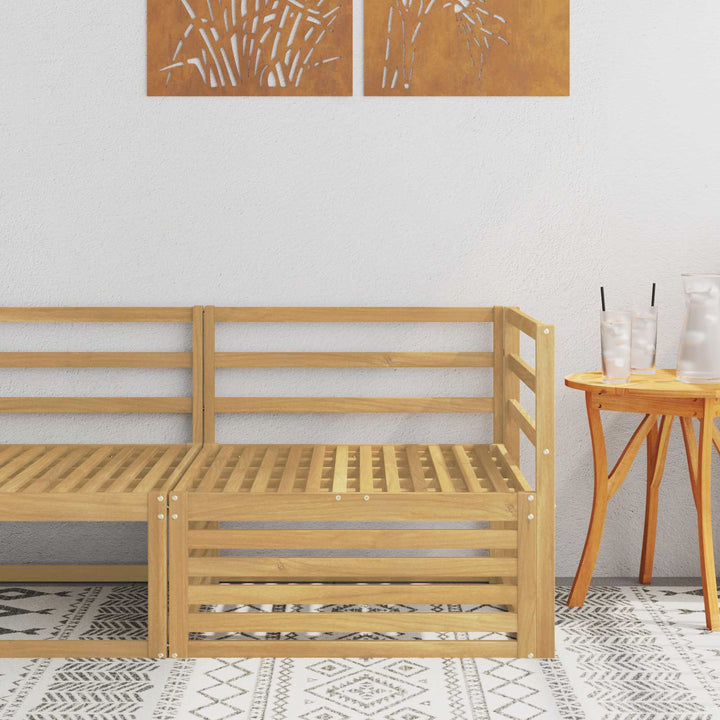 Udendørs Hjørnesofa Massivt Akacietræ Hvid 83 x 83 x 73 cm