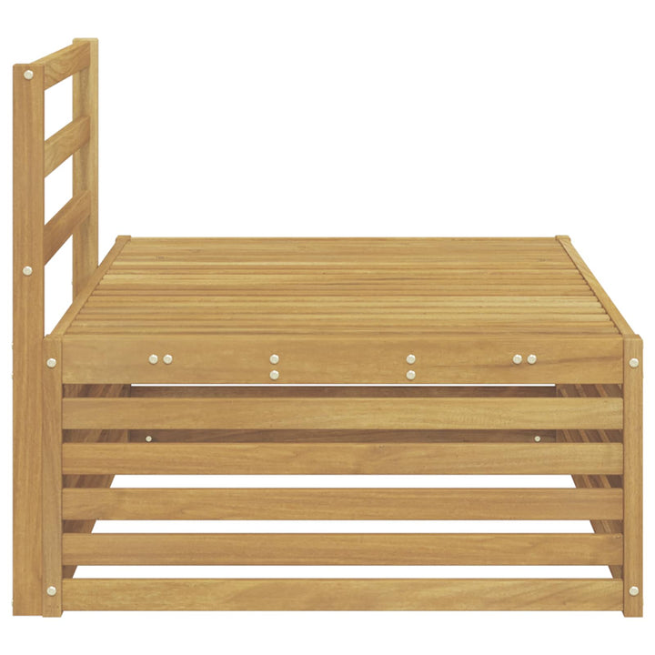 Udendørs end sofa Hvid 115 x 83 x 73 cm Massivt Akacietræ