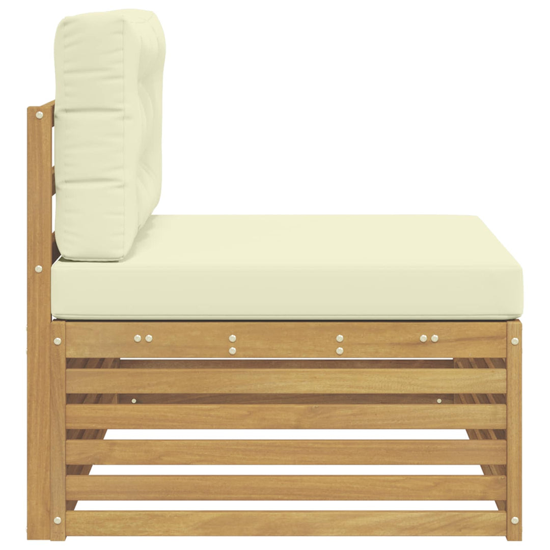 Udendørs end sofa Hvid 115 x 83 x 73 cm Massivt Akacietræ