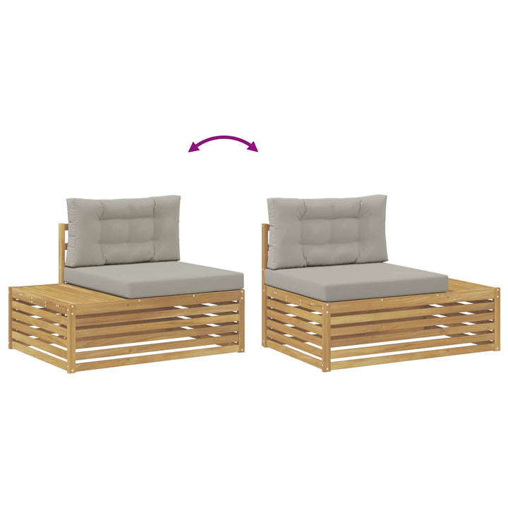 Udendørs Modulsofa Hvid 115 x 83 x 73 cm Massivt Akacietræ