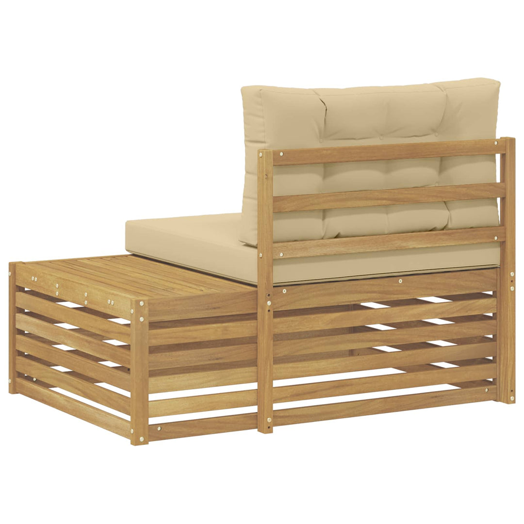 Udendørs Modulsofa Hvid 115 x 83 x 73 cm Massivt Akacietræ