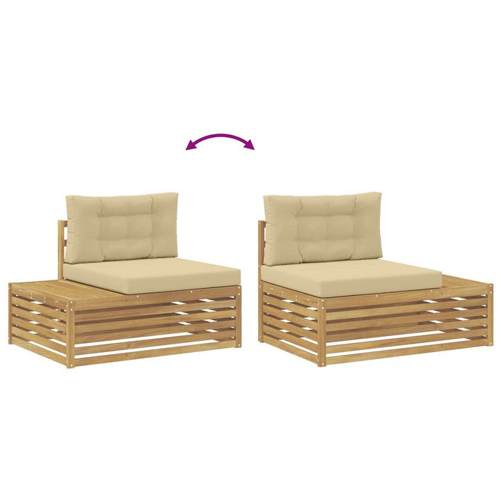 Udendørs Modulsofa Hvid 115 x 83 x 73 cm Massivt Akacietræ