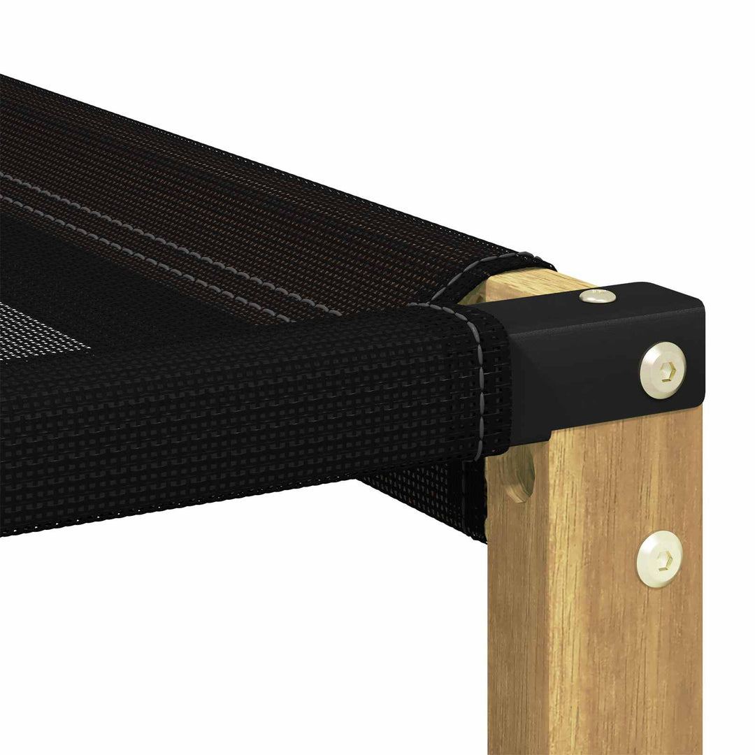 Udendørs puf Massivt akacietræ og Textilene-stof Hvid