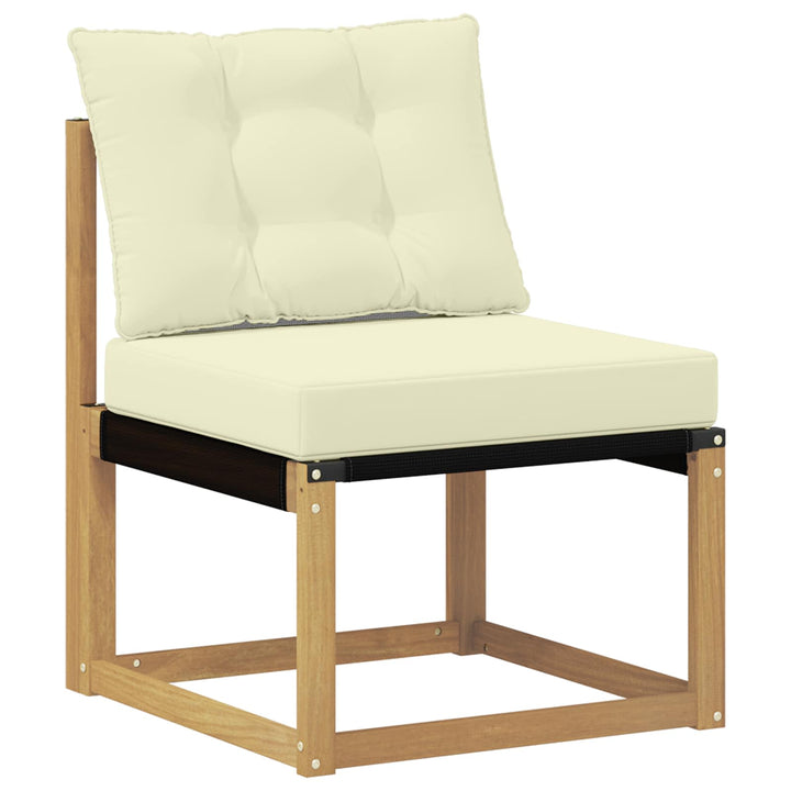 Udendørs Mellem Sofa Massivt akacietræ og Textilene-stof Hvid