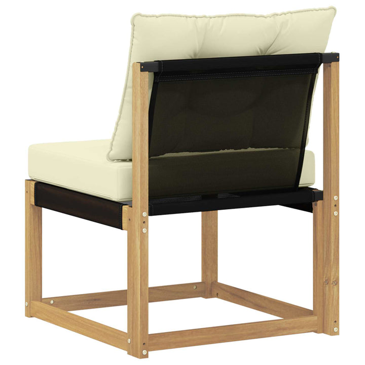 Udendørs Mellem Sofa Massivt akacietræ og Textilene-stof Hvid
