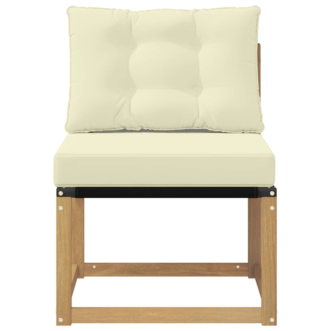 Udendørs Mellem Sofa Massivt akacietræ og Textilene-stof Hvid