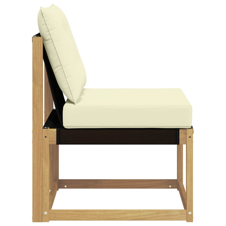 Udendørs Mellem Sofa Massivt akacietræ og Textilene-stof Hvid