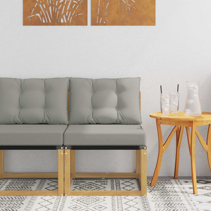 Udendørs Mellem Sofa Massivt akacietræ og Textilene-stof Hvid