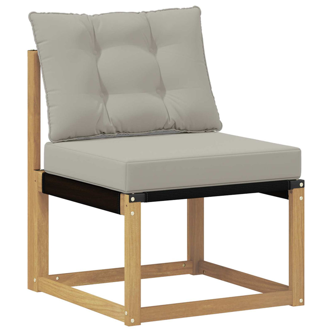 Udendørs Mellem Sofa Massivt akacietræ og Textilene-stof Hvid