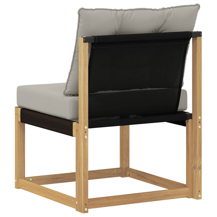 Udendørs Mellem Sofa Massivt akacietræ og Textilene-stof Hvid