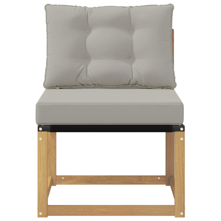 Udendørs Mellem Sofa Massivt akacietræ og Textilene-stof Hvid
