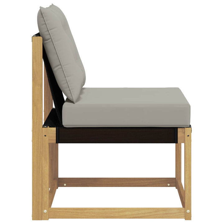 Udendørs Mellem Sofa Massivt akacietræ og Textilene-stof Hvid