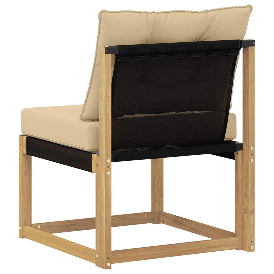 Udendørs Mellem Sofa Massivt akacietræ og Textilene-stof Hvid