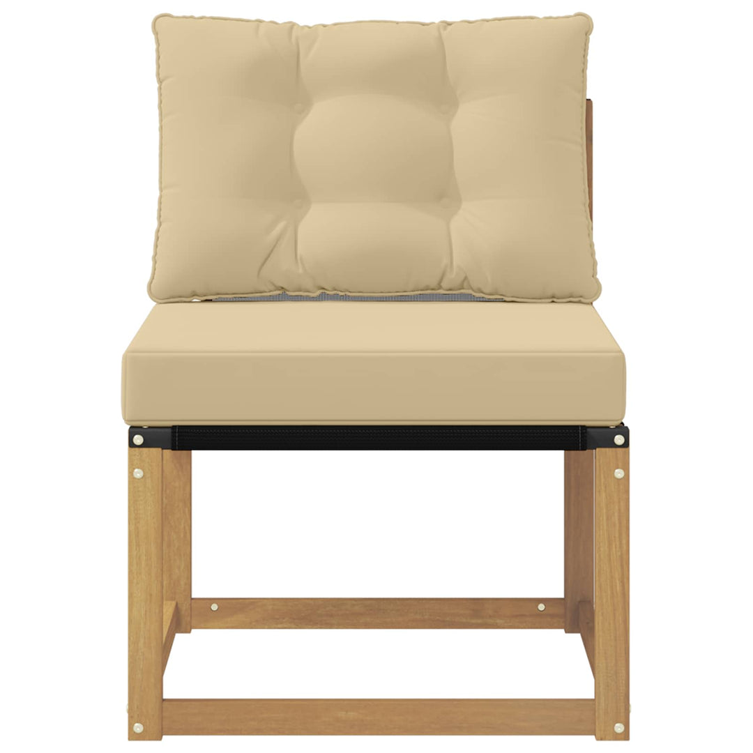 Udendørs Mellem Sofa Massivt akacietræ og Textilene-stof Hvid