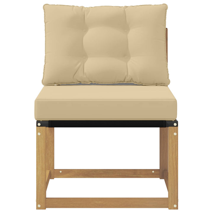 Udendørs Mellem Sofa Massivt akacietræ og Textilene-stof Hvid