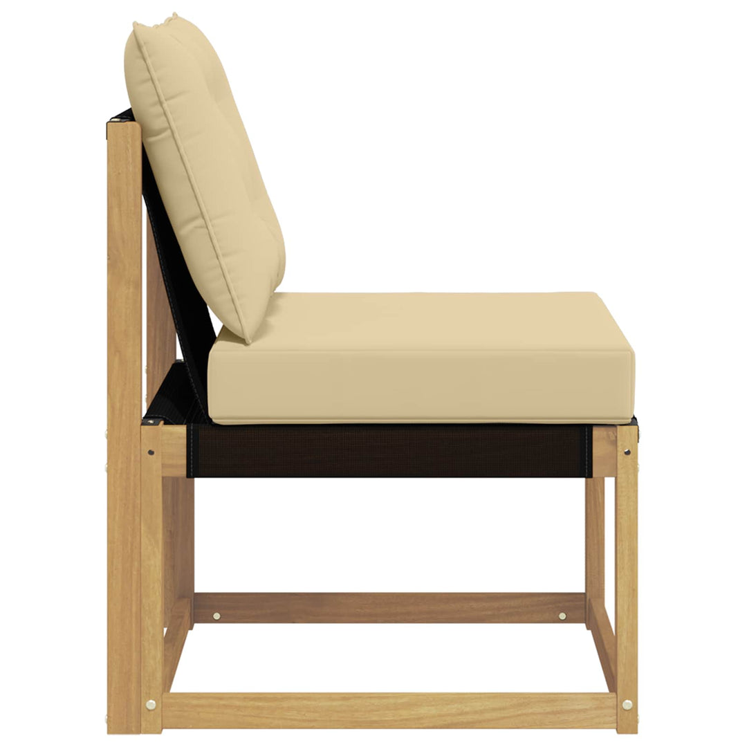 Udendørs Mellem Sofa Massivt akacietræ og Textilene-stof Hvid