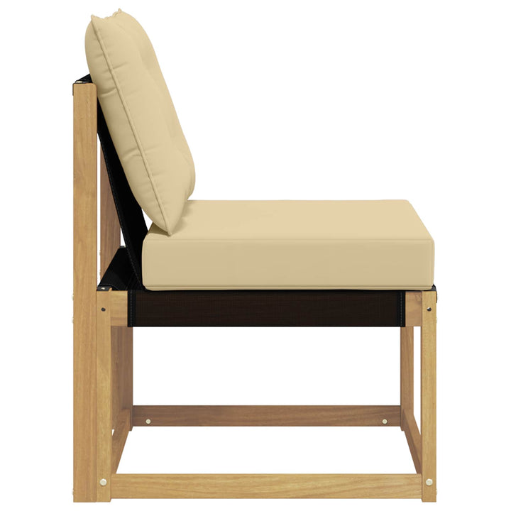 Udendørs Mellem Sofa Massivt akacietræ og Textilene-stof Hvid