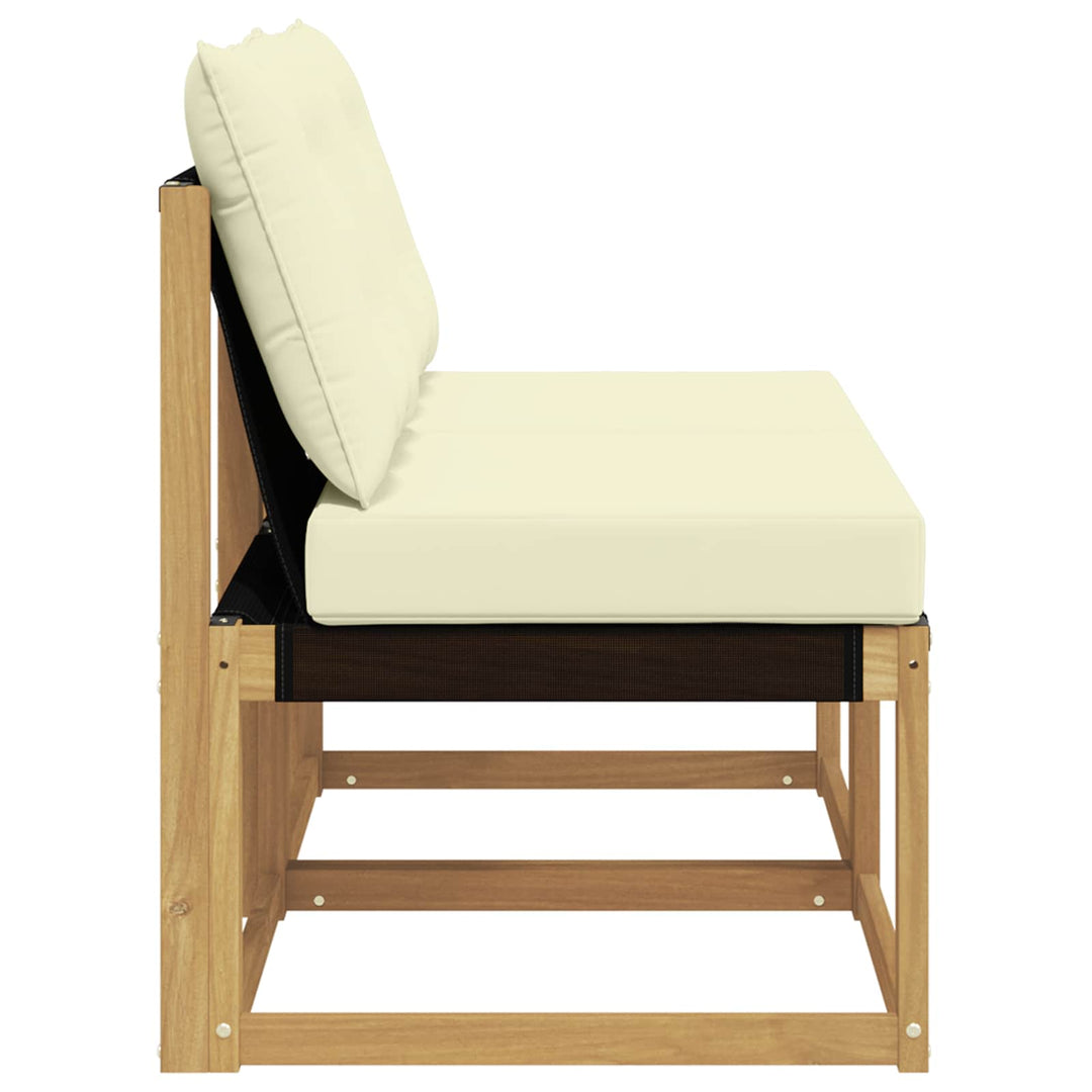 2 stk. Udendørs Mellem Sofa Massivt akacietræ og Textilene-stof