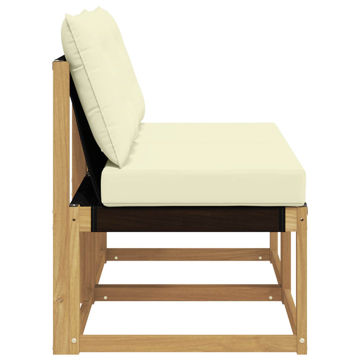 2 stk. Udendørs Mellem Sofa Massivt akacietræ og Textilene-stof