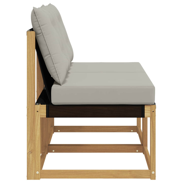 2 stk. Udendørs Mellem Sofa Massivt akacietræ og Textilene-stof