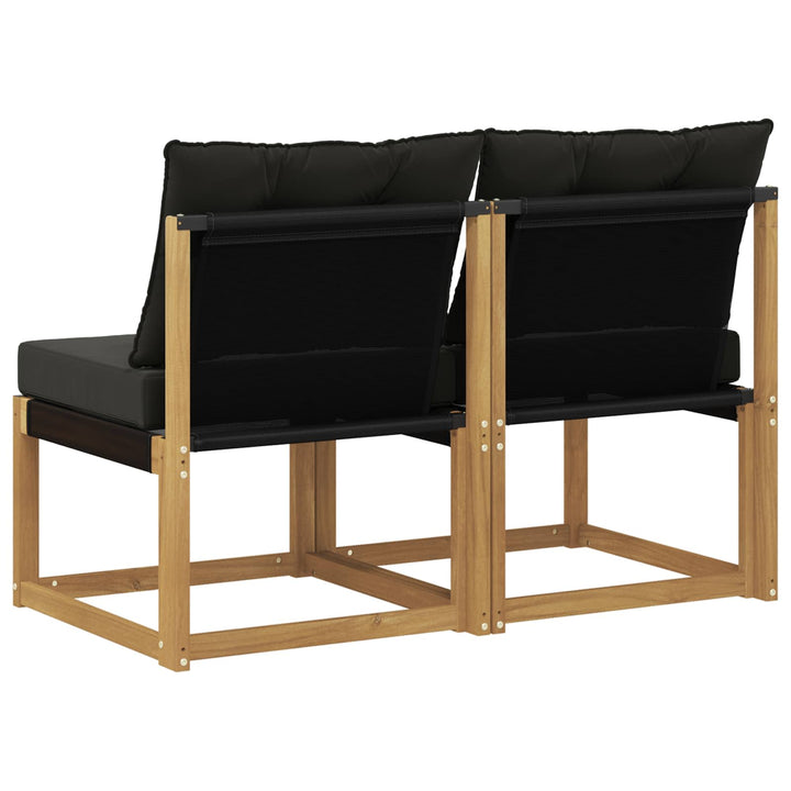 2 stk. Udendørs Mellem Sofa Massivt akacietræ og Textilene-stof